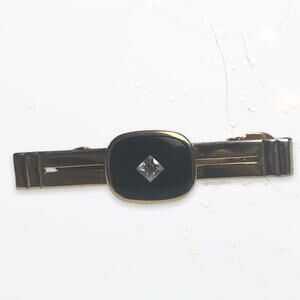 Vintage Mens Country Club Gold Tone Tie Bar Clip Office Event Formal Wedding